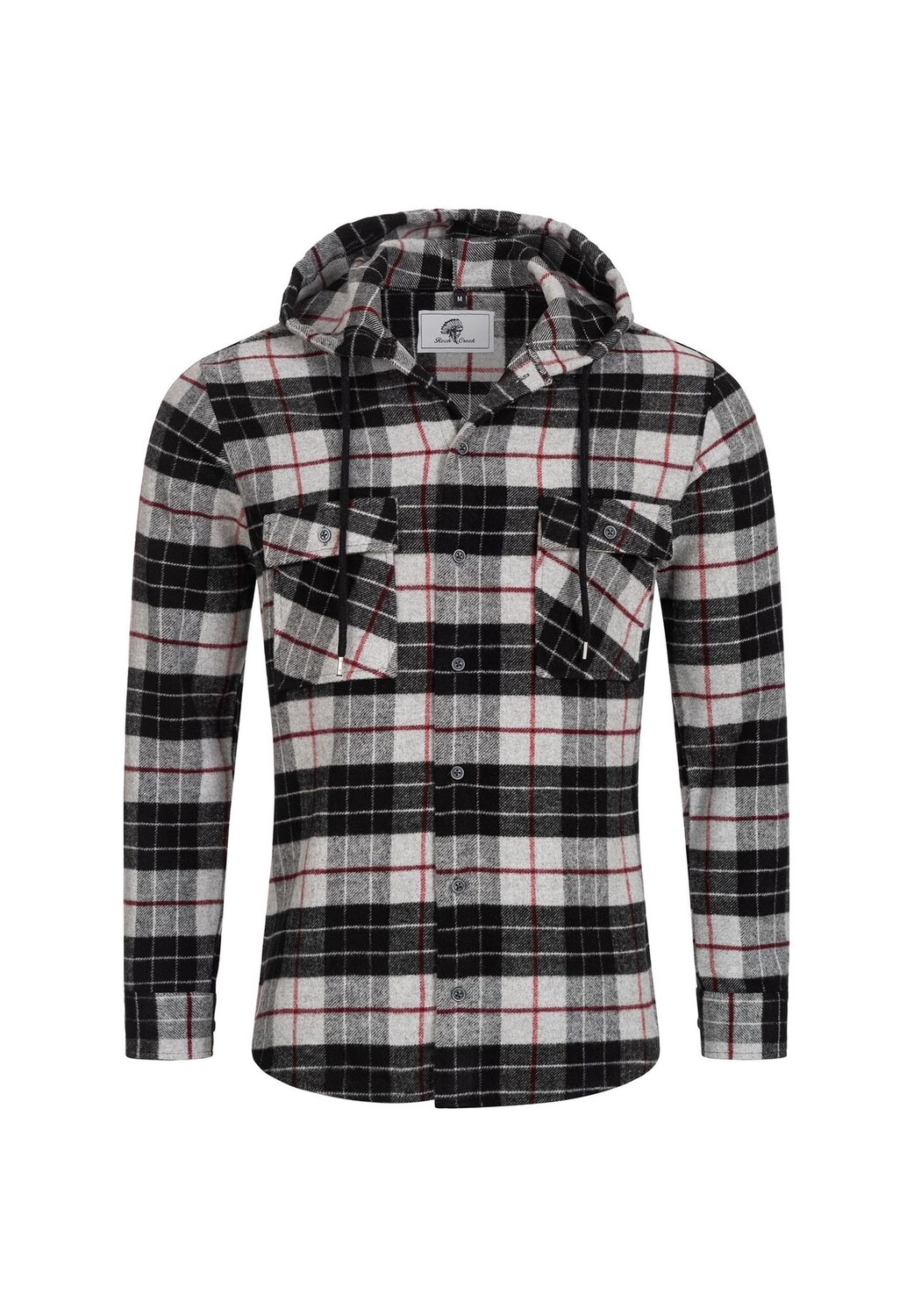 Рубашка Рубашка в клетку с капюшоном, стандартного кроя Rock Creek, серый 
Рубашка Рубашка в клетку с капюшоном, стандартного кроя Rock Creek, серый