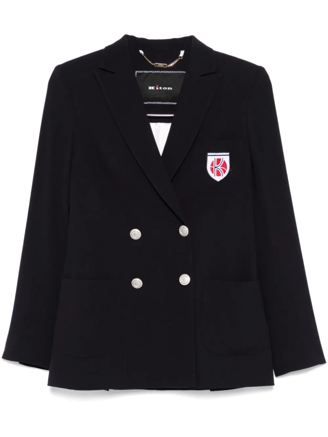 Блейзер с нашивкой-логотипом Kiton, синий
Блейзер с нашивкой-логотипом Kiton, синий