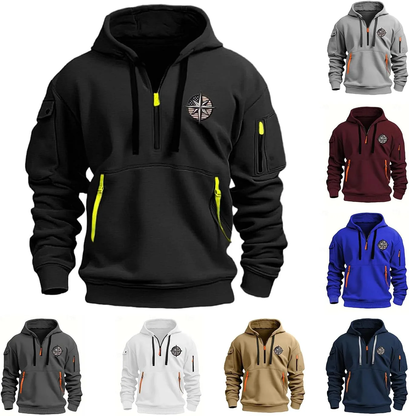 Толстовка с капюшоном Quarter Zip, мужская, оверсайз, флисовая, с карманами
Толстовка с капюшоном Quarter Zip, мужская, оверсайз, флисовая, с карманами