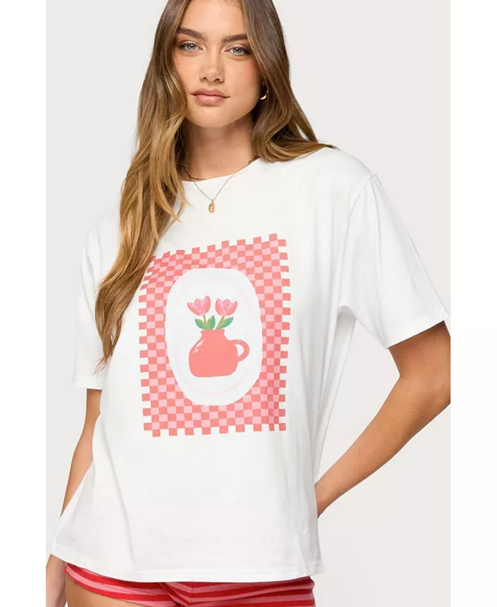 Женская футболка большого размера с цветочной вазой Edikted, белый
Женская футболка большого размера с цветочной вазой Edikted, белый