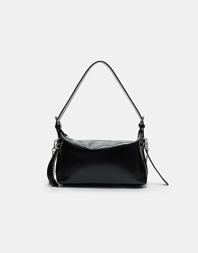 Сумка Stradivarius через плечо с ремешком черного цвета 
Сумка Stradivarius через плечо с ремешком черного цвета