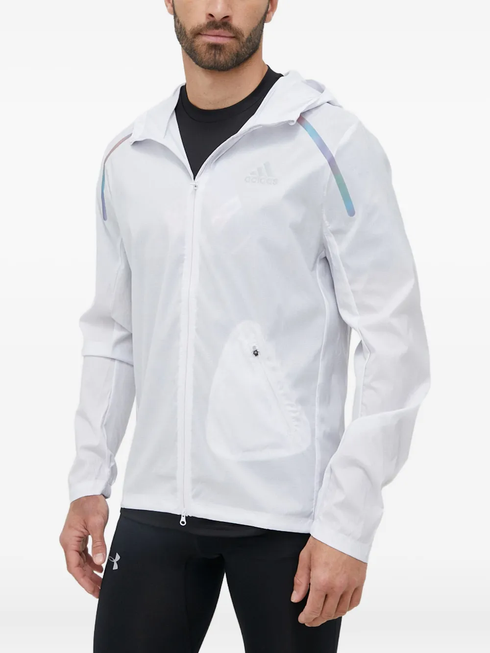 Куртка с капюшоном и светоотражающими полосками adidas, белый
Куртка с капюшоном и светоотражающими полосками adidas, белый