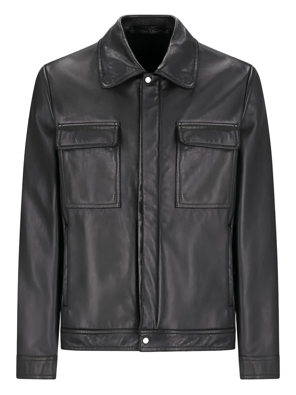 Кожаная куртка с клапанами на карманах Salvatore Santoro, черный
Кожаная куртка с клапанами на карманах Salvatore Santoro, черный