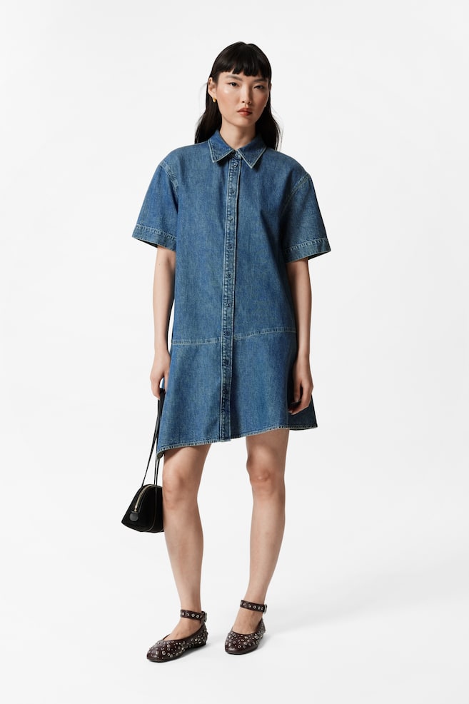 Асимметричное джинсовое платье-футболка & Other Stories, синий
Асимметричное джинсовое платье-футболка & Other Stories, синий