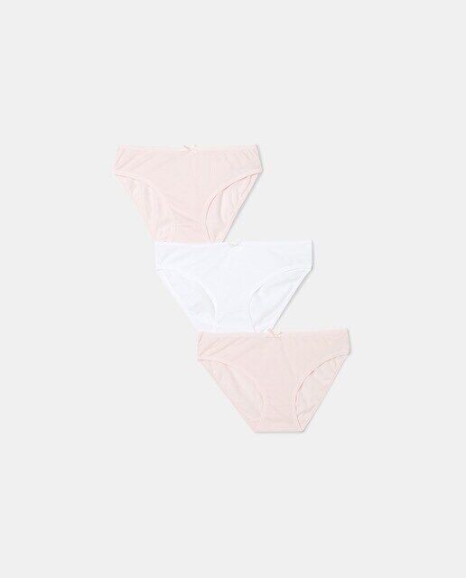 Комплект из 3 однотонных трусиков для девочек Cotton Juice, розовый 
Комплект из 3 однотонных трусиков для девочек Cotton Juice, розовый