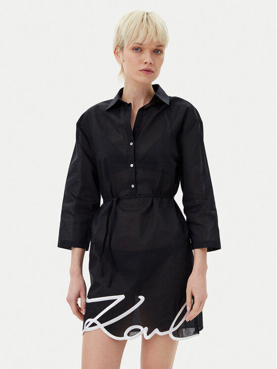 Платье-Рубашка стандартный крой A1W46006 Karl Lagerfeld, черный
Платье-Рубашка стандартный крой A1W46006 Karl Lagerfeld, черный