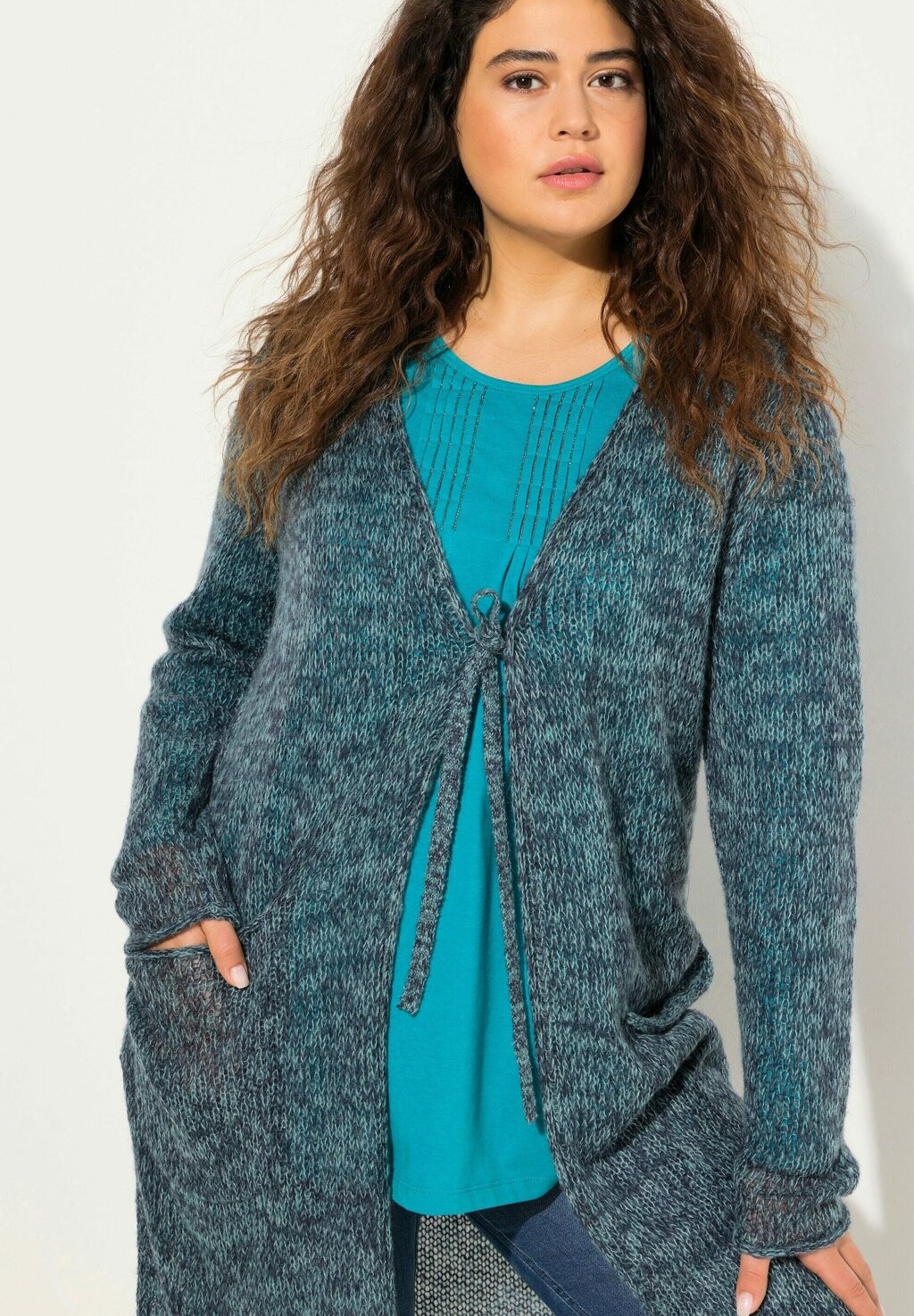 Кардиган TIE FRONT LONG SLEEVE Ulla Popken, бирюзовый
Кардиган TIE FRONT LONG SLEEVE Ulla Popken, бирюзовый