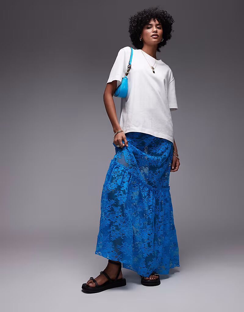 Макси-платье из прозрачного кружева Topshop в бирюзовом цвете
Макси-платье из прозрачного кружева Topshop в бирюзовом цвете