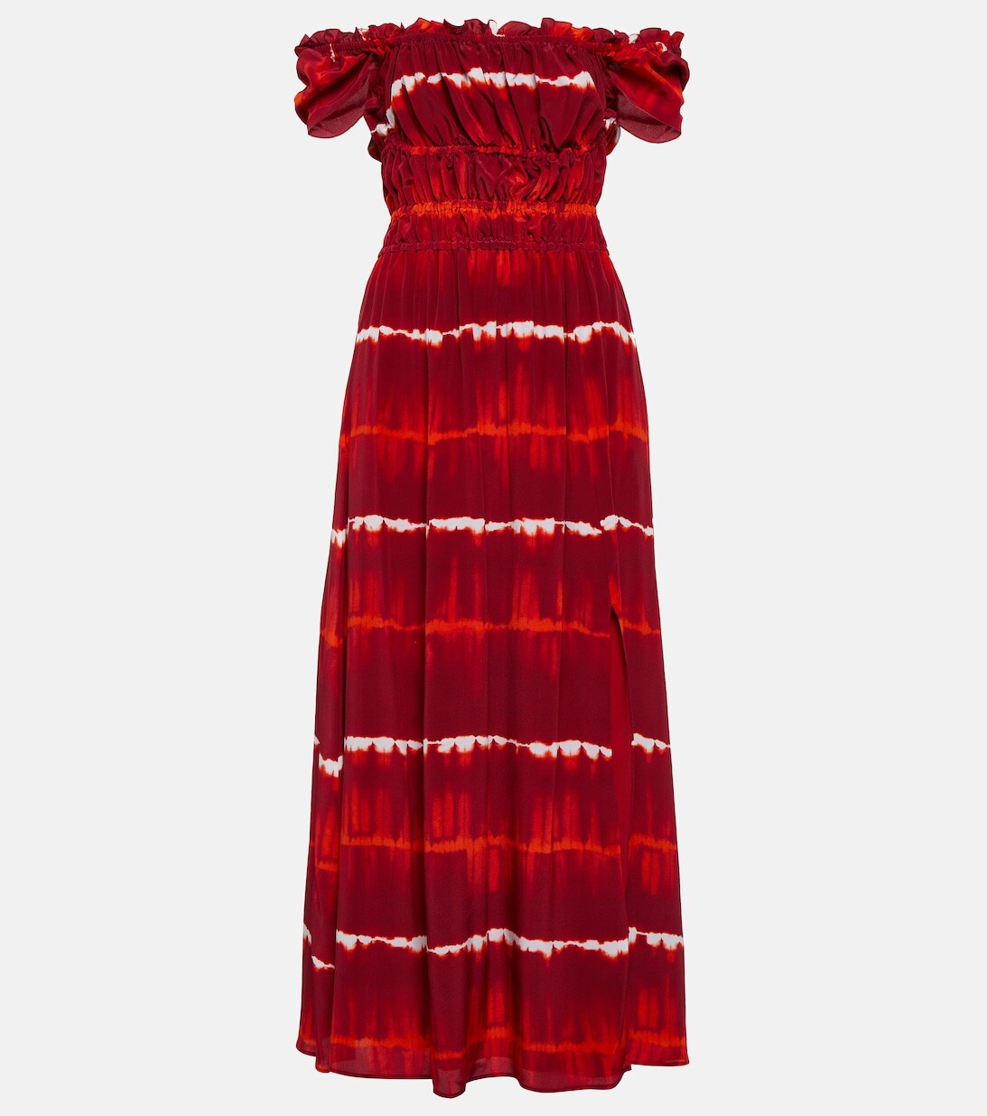 Шелковое платье миди с открытыми плечами и принтом ALTUZARRA, красный
Шелковое платье миди с открытыми плечами и принтом ALTUZARRA, красный