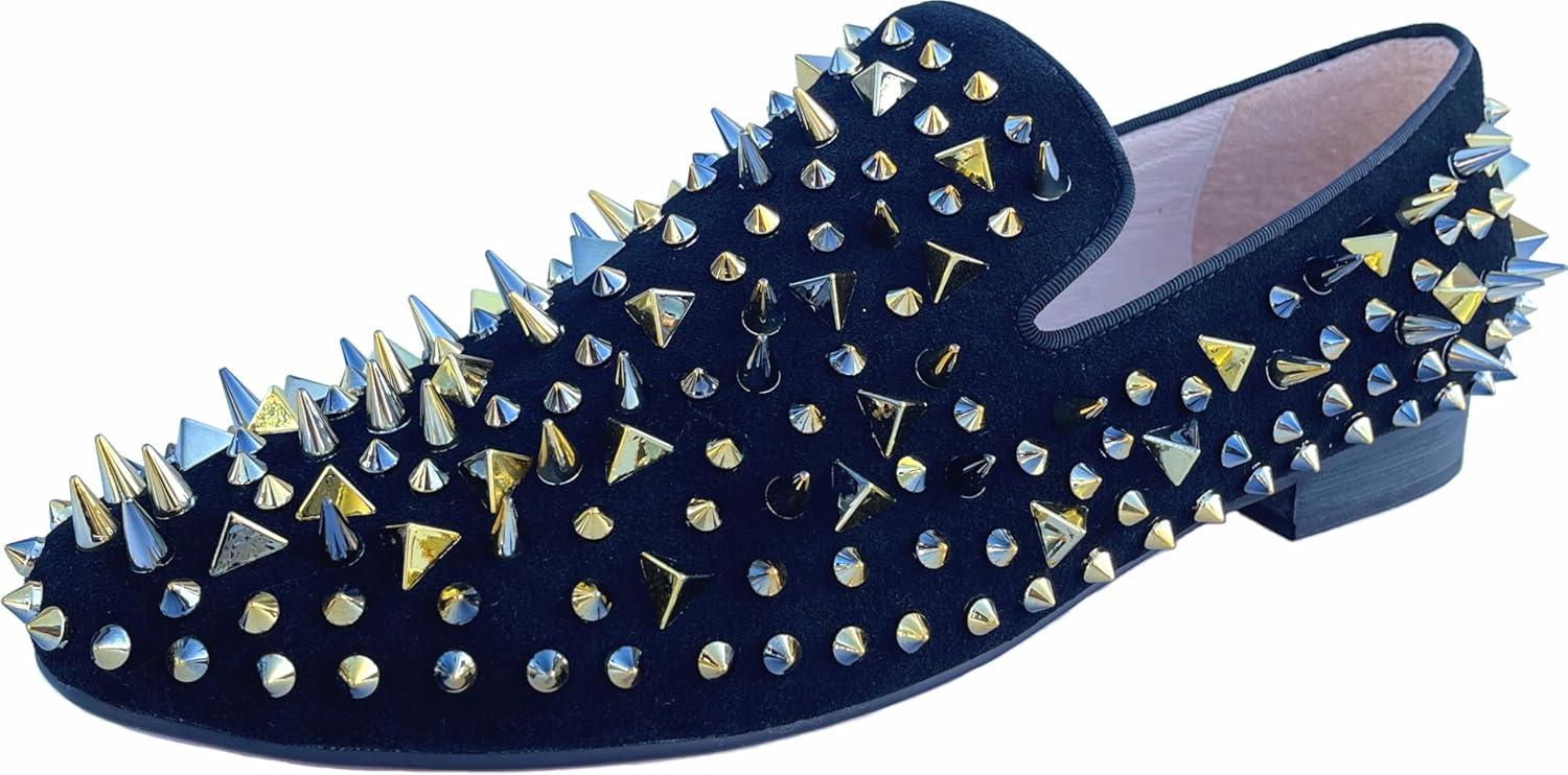 Мужские кожаные лоферы Justar с шипами, с отделкой заклепками, элегантные туфли без шнуровки, плоские, с длинными заклепками, для вечеринок, черный
Мужские кожаные лоферы Justar с шипами, с отделкой заклепками, элегантные туфли без шнуровки, плоские, с длинными заклепками, для вечеринок, черный