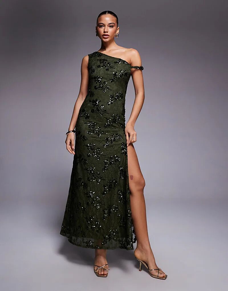 Длинное платье ASOS DESIGN зеленого цвета с открытыми плечами, пайетками, кружевом и шнуровкой на спине
Длинное платье ASOS DESIGN зеленого цвета с открытыми плечами, пайетками, кружевом и шнуровкой на спине