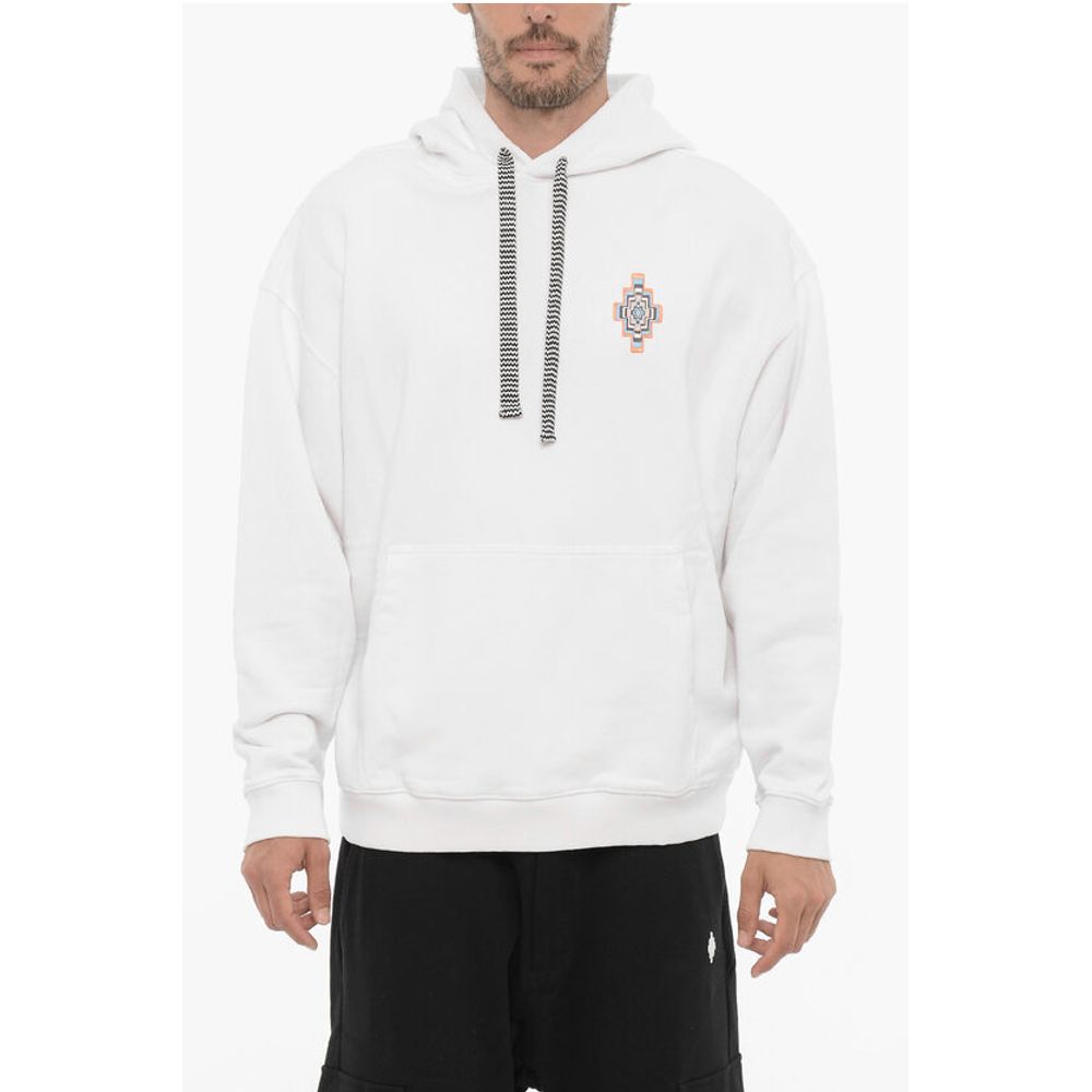 Толстовка с капюшоном OPTICAL CROSS из хлопка с накладным карманом Marcelo Burlon, White 
Толстовка с капюшоном OPTICAL CROSS из хлопка с накладным карманом Marcelo Burlon, White