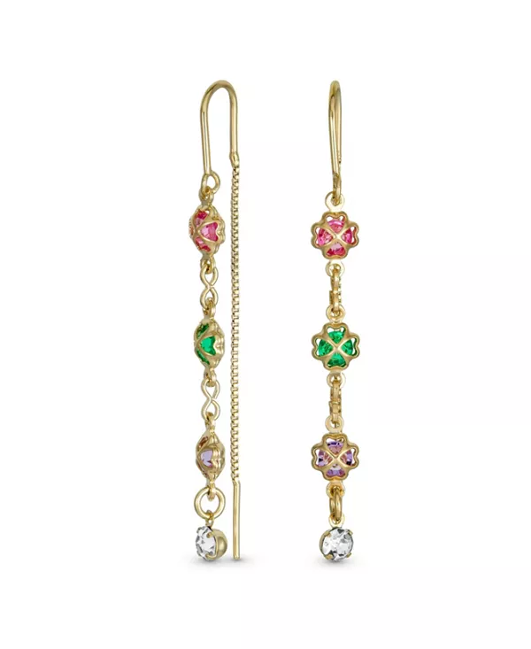 Нежные серьги-подвески из пастельных кристаллов с сердцем и клевером, покрытые 18-каратным золотом Bling Jewelry, multi-color
Нежные серьги-подвески из пастельных кристаллов с сердцем и клевером, покрытые 18-каратным золотом Bling Jewelry, multi-color