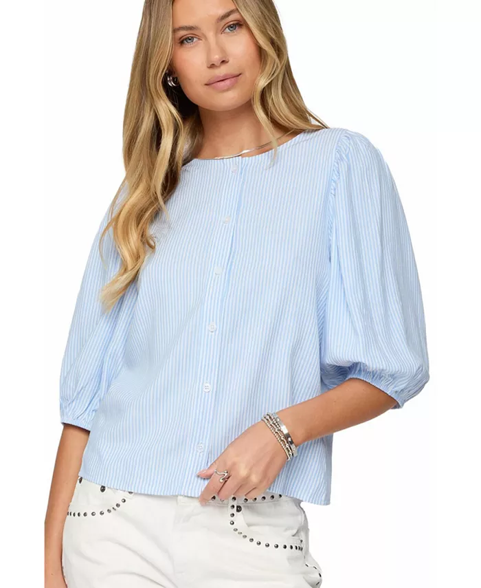 Женская рубашка на пуговицах в полоску с эффектом льна Edikted, синий
Женская рубашка на пуговицах в полоску с эффектом льна Edikted, синий