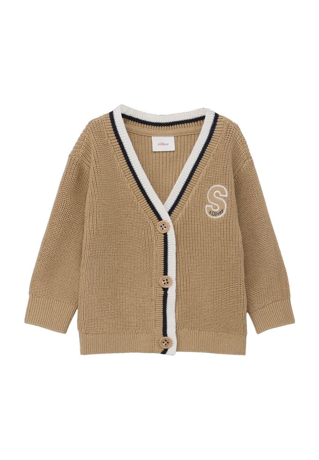 Кардиган, планка с пуговицами, вышивка логотипа, для малышей и малышей s.Oliver, коричневый
Кардиган, планка с пуговицами, вышивка логотипа, для малышей и малышей s.Oliver, коричневый