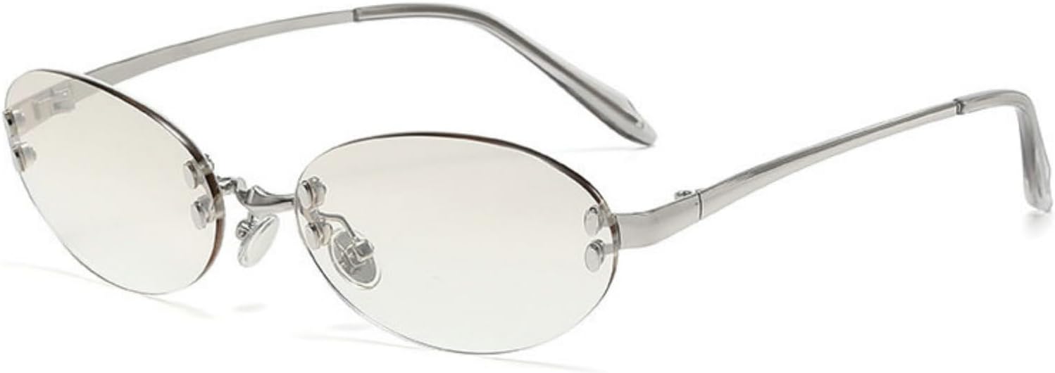 Солнцезащитные очки Willochra без оправы, милые, в стиле ретро, овальные, для женщин и мужчин, в стиле Y2K 90-х, маленькие, симпатичные, в круглой металлической оправе, C4
Солнцезащитные очки Willochra без оправы, милые, в стиле ретро, овальные, для женщин и мужчин, в стиле Y2K 90-х, маленькие, симпатичные, в круглой металлической оправе, C4