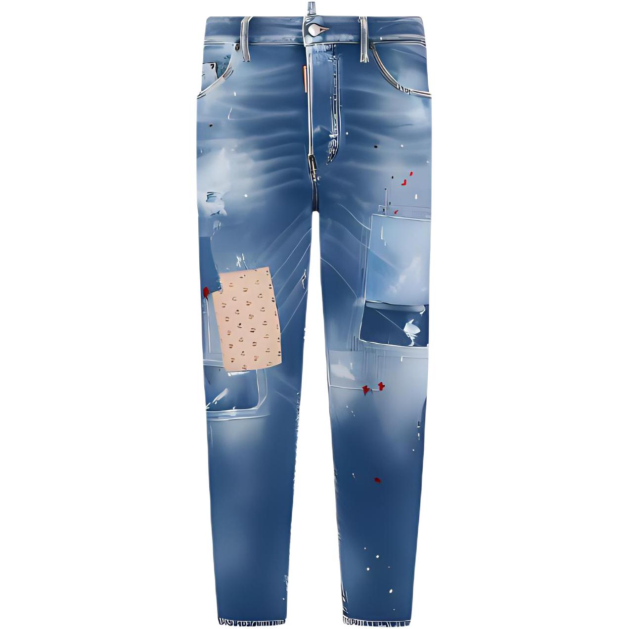 Джинсы с потертостями и элементами пэчворка DSQUARED 2, синий
Джинсы с потертостями и элементами пэчворка DSQUARED 2, синий