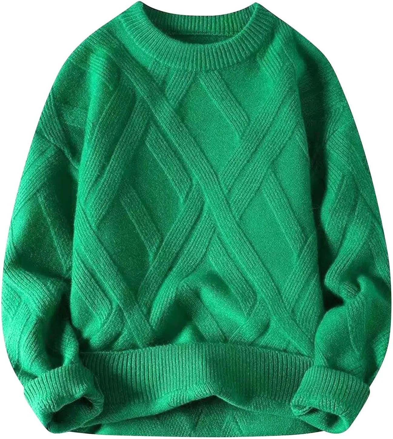 Мужской свитер с длинными рукавами и косой вязкой AQAYL
Мужской свитер с длинными рукавами и косой вязкой AQAYL