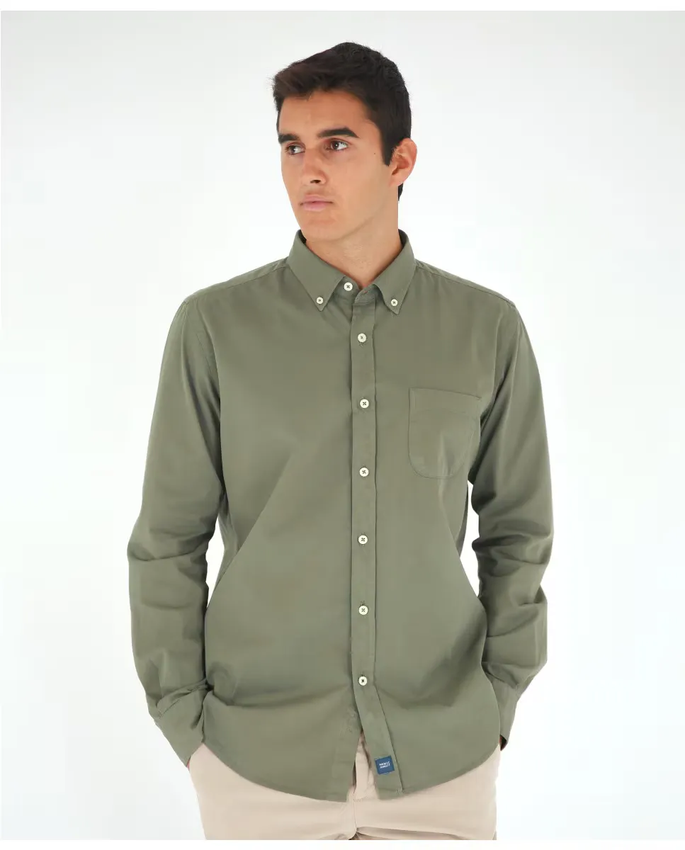 Мужская повседневная хлопковая рубашка, мягкая, приталенная, однотонная, оливково-зеленого цвета Wickett Jones, зеленый
Мужская повседневная хлопковая рубашка, мягкая, приталенная, однотонная, оливково-зеленого цвета Wickett Jones, зеленый