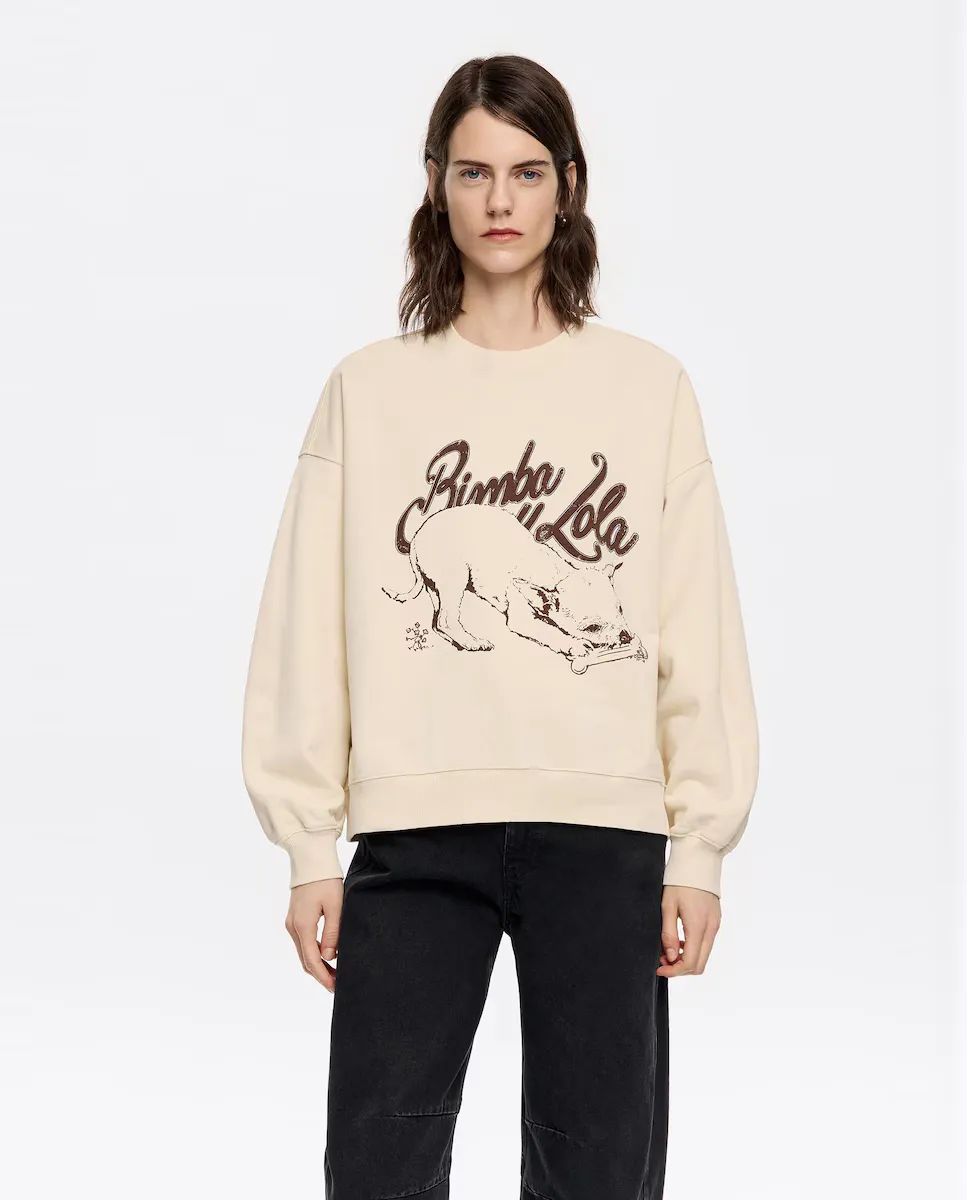 Женская хлопковая толстовка с логотипом Bimba y Lola, бежевый
Женская хлопковая толстовка с логотипом Bimba y Lola, бежевый
