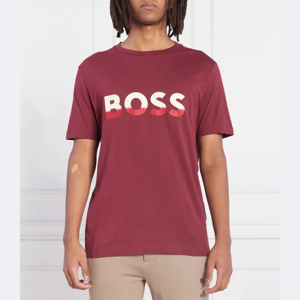 Футболка стандартного кроя 1 футболка Boss, бургунди 
Футболка стандартного кроя 1 футболка Boss, бургунди