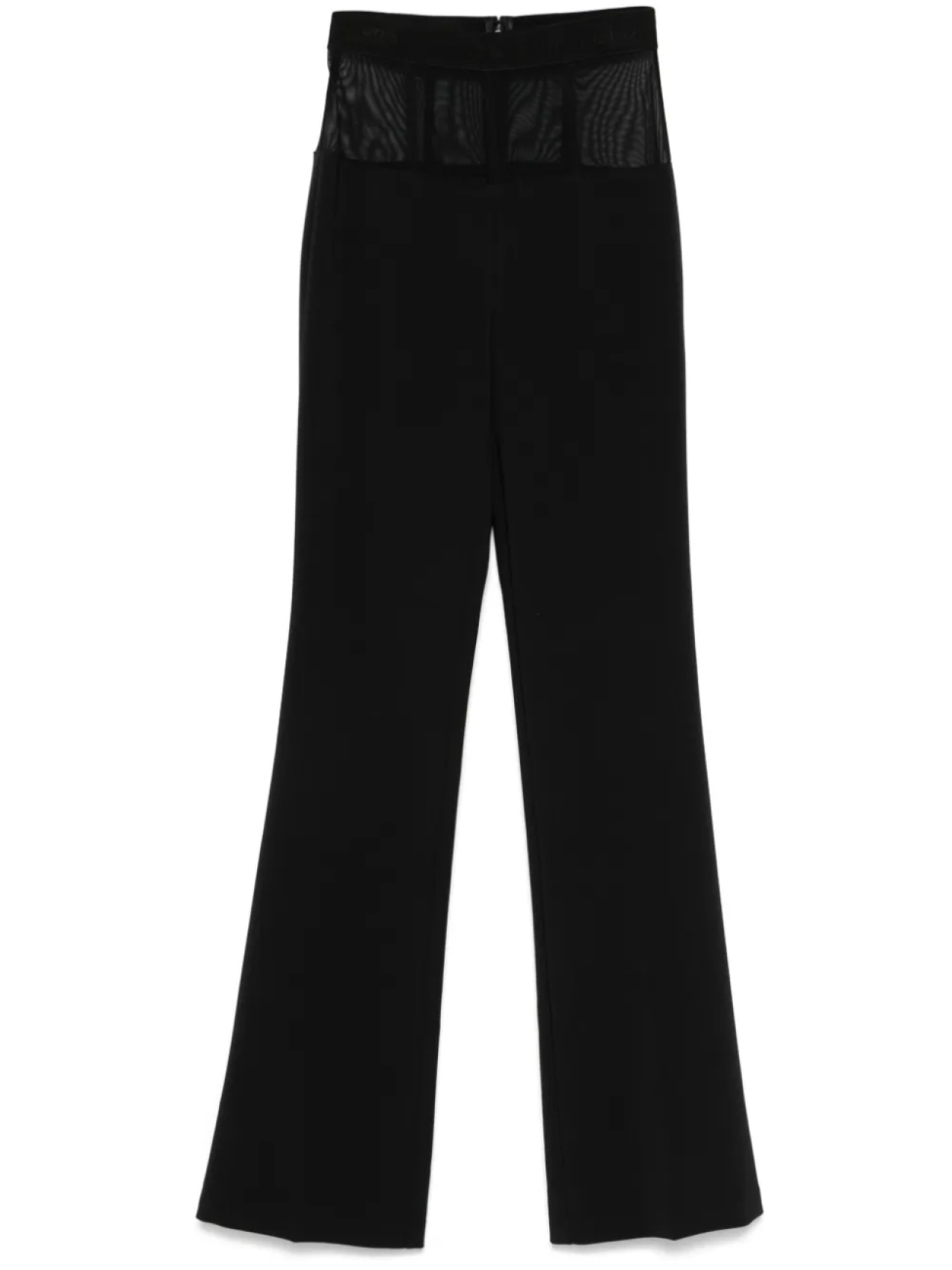 Elisabetta Franchi креповые брюки со вставкой из тюля, черный 
Elisabetta Franchi креповые брюки со вставкой из тюля, черный