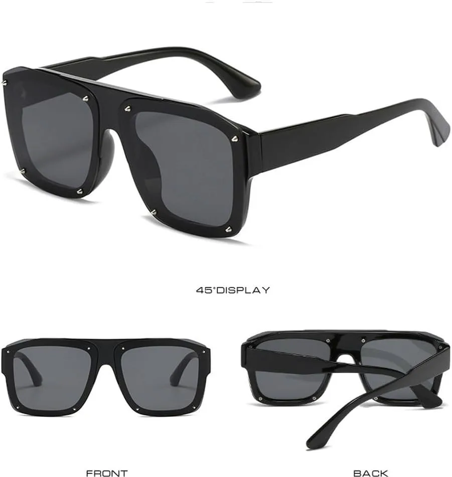 Модные солнцезащитные очки для мужчин, большие, в стиле панк, черные, солнцезащитные очки для женщин, винтажные очки с заклепками TKKTLLT, Beige-brownpink
Модные солнцезащитные очки для мужчин, большие, в стиле панк, черные, солнцезащитные очки для женщин, винтажные очки с заклепками TKKTLLT, Beige-brownpink