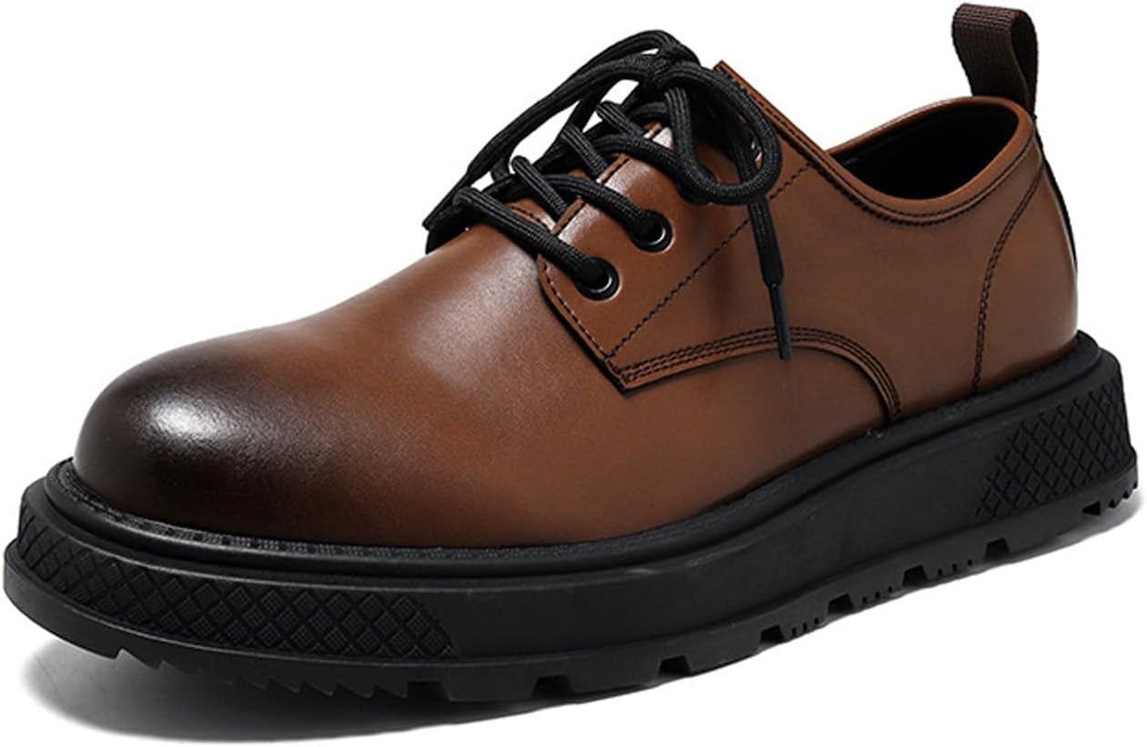 Мужские кожаные оксфорды с круглым носком на платформе, классические шнуровкой, удобные, с нескользящей подошвой, с приподнятой мягкой подошвой, дерби, рабочие, повседневные, для бизнес-образа Nsneond, коричневый
Мужские кожаные оксфорды с круглым носком на платформе, классические шнуровкой, удобные, с нескользящей подошвой, с приподнятой мягкой подошвой, дерби, рабочие, повседневные, для бизнес-образа Nsneond, коричневый