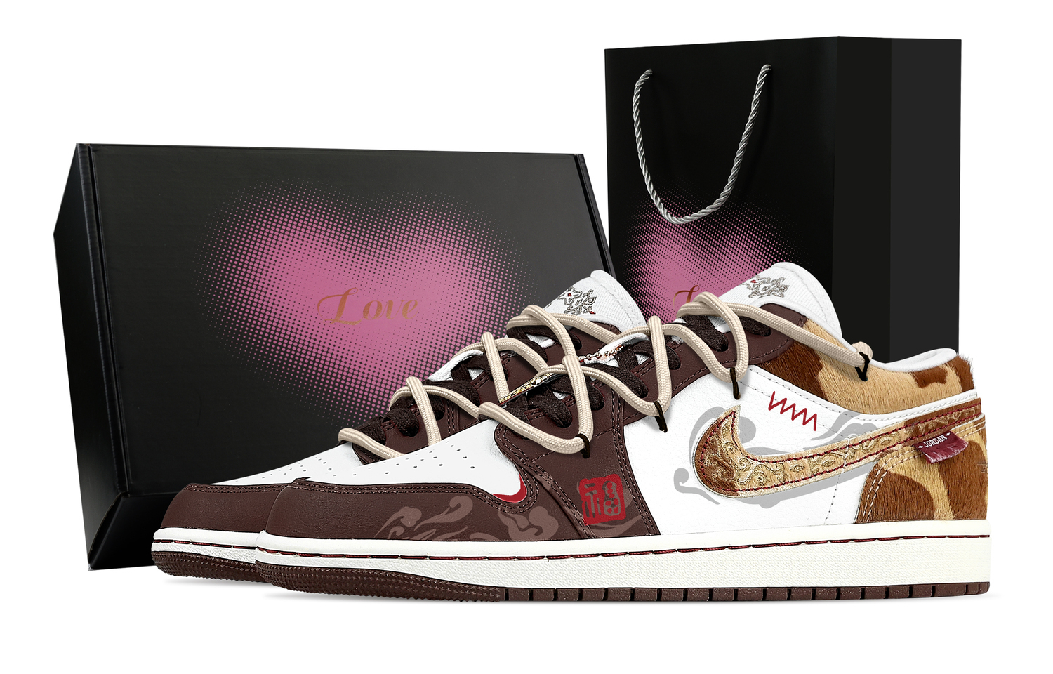 Jordan Air 1 Jingmanji, Heart Box, износостойкие низкие кеды в винтажном стиле для мужчин, цвет tan
Jordan Air 1 Jingmanji, Heart Box, износостойкие низкие кеды в винтажном стиле для мужчин, цвет tan