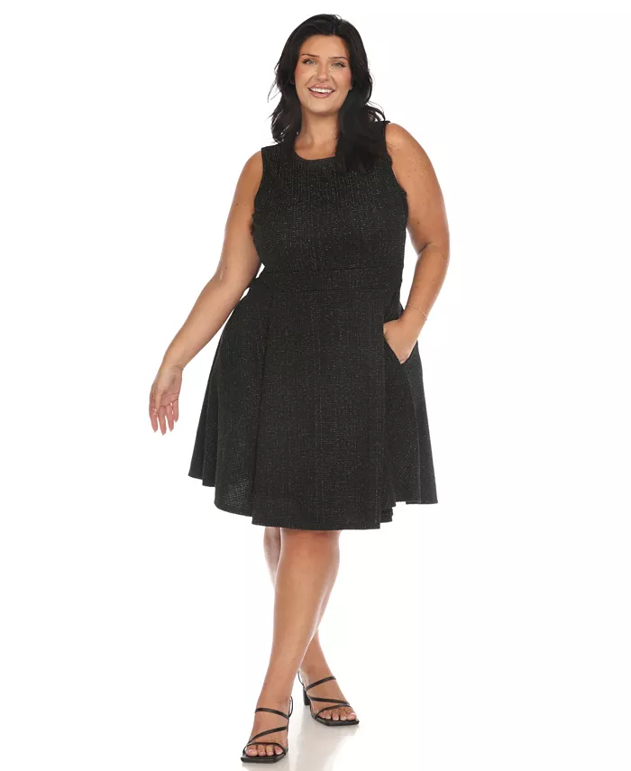 Платье-рубашка из твида больших размеров с эффектом кроя клеш White Mark, черный
Платье-рубашка из твида больших размеров с эффектом кроя клеш White Mark, черный