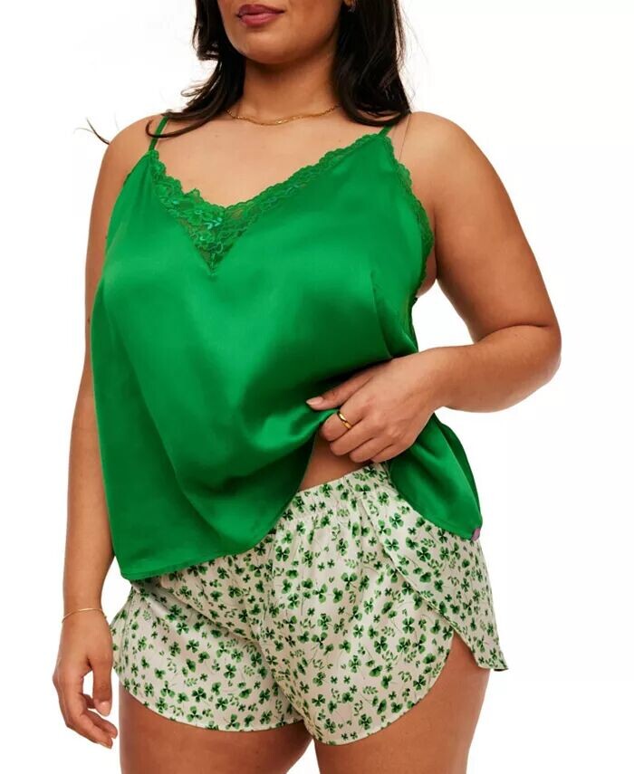 Пижама больших размеров Linny, комплект из топа и шорт Adore Me, зеленый
Пижама больших размеров Linny, комплект из топа и шорт Adore Me, зеленый