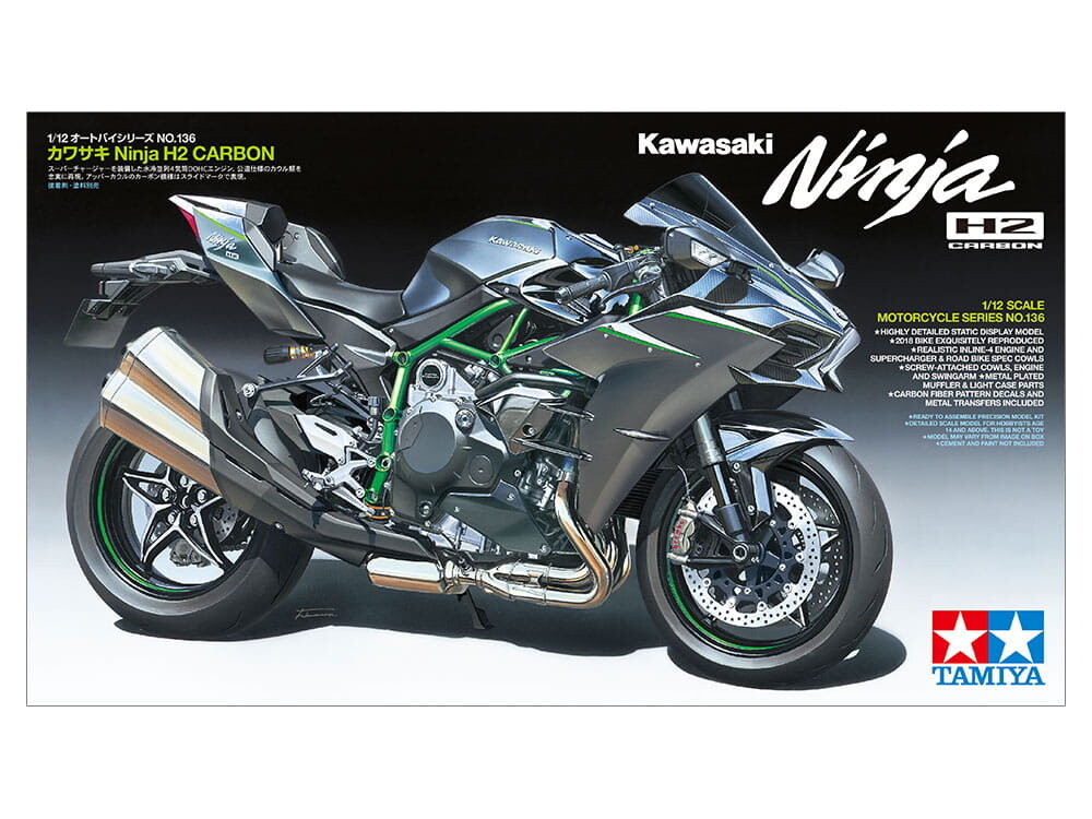 Kawasaki Ninja H2 Carbon 1:12 Tamiya 14136
Kawasaki Ninja H2 Carbon 1:12 Tamiya 14136