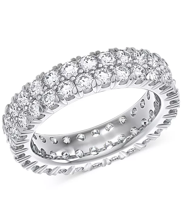 Кольцо с двумя рядами бриллиантов (3 карата) из платины, 14-каратного белого золота, 14-каратного золота или 14-каратного розового золота, созданное для Macy's Macy'S, platinum