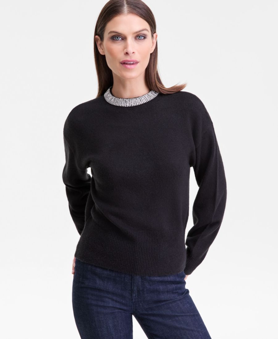 Женский свитер с воротником, украшенным стразами, эксклюзивно от Macy's INC International Concepts, Deep Black
Женский свитер с воротником, украшенным стразами, эксклюзивно от Macy's INC International Concepts, Deep Black