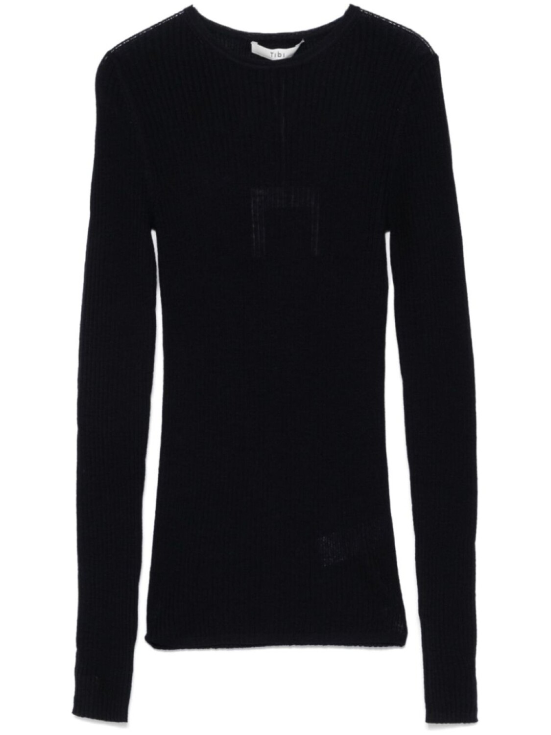 Свитер в рубчик с круглым вырезом Tibi, синий
Свитер в рубчик с круглым вырезом Tibi, синий