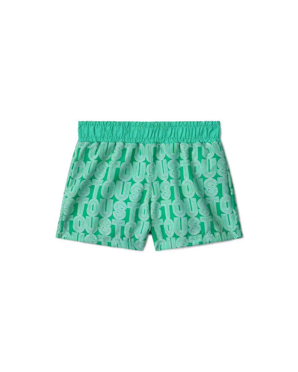 Купальник для мальчика с принтом и линейным логотипом Tous, зеленый