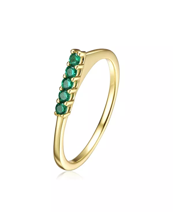 Тонкое составное кольцо с родиевым покрытием и кубическим цирконием в форме шеврона из стерлингового серебра Genevive, green
Тонкое составное кольцо с родиевым покрытием и кубическим цирконием в форме шеврона из стерлингового серебра Genevive, green