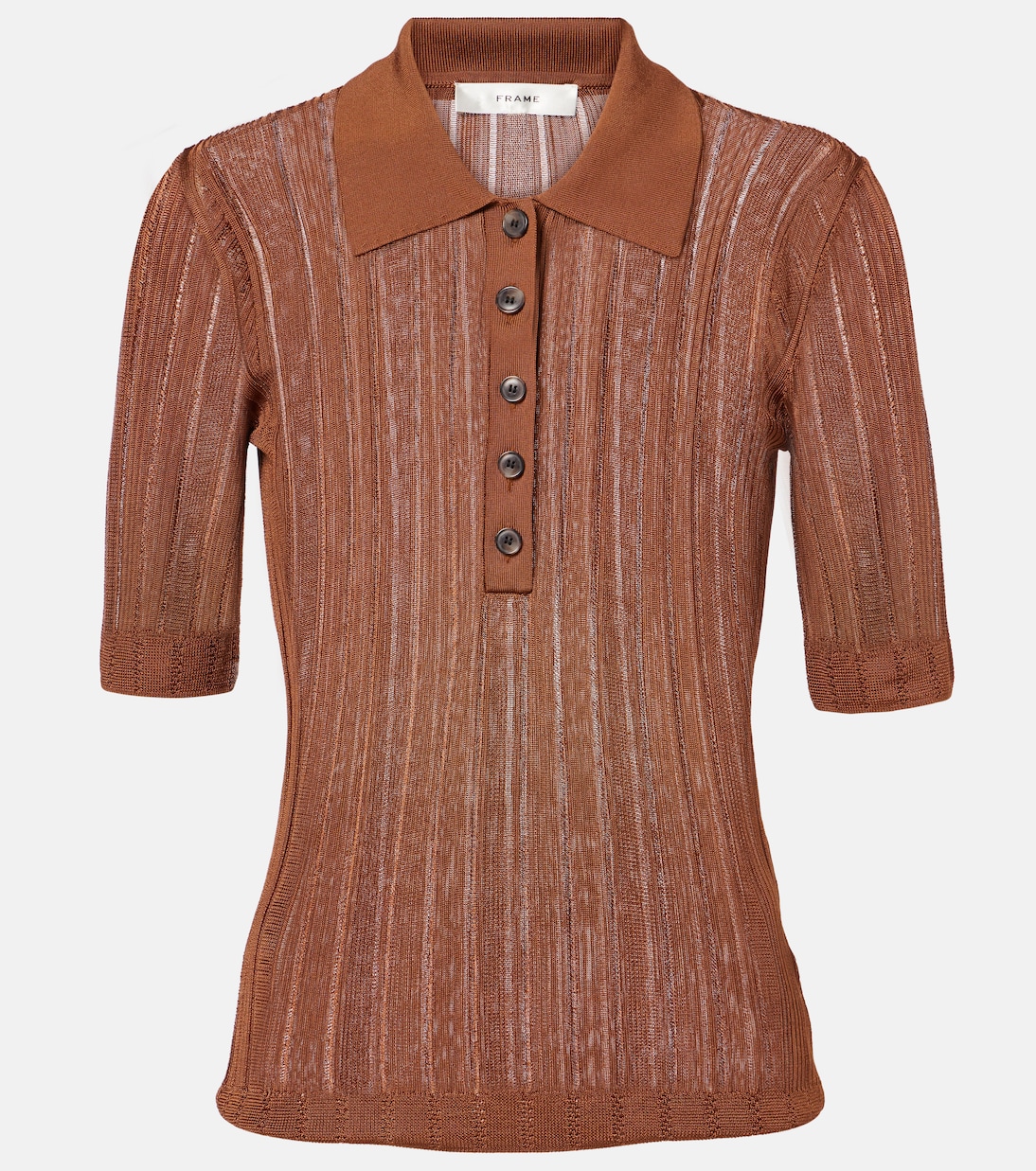 Рубашка-поло из рубчатого трикотажа с лесенкой Frame, Light Camel
Рубашка-поло из рубчатого трикотажа с лесенкой Frame, Light Camel
