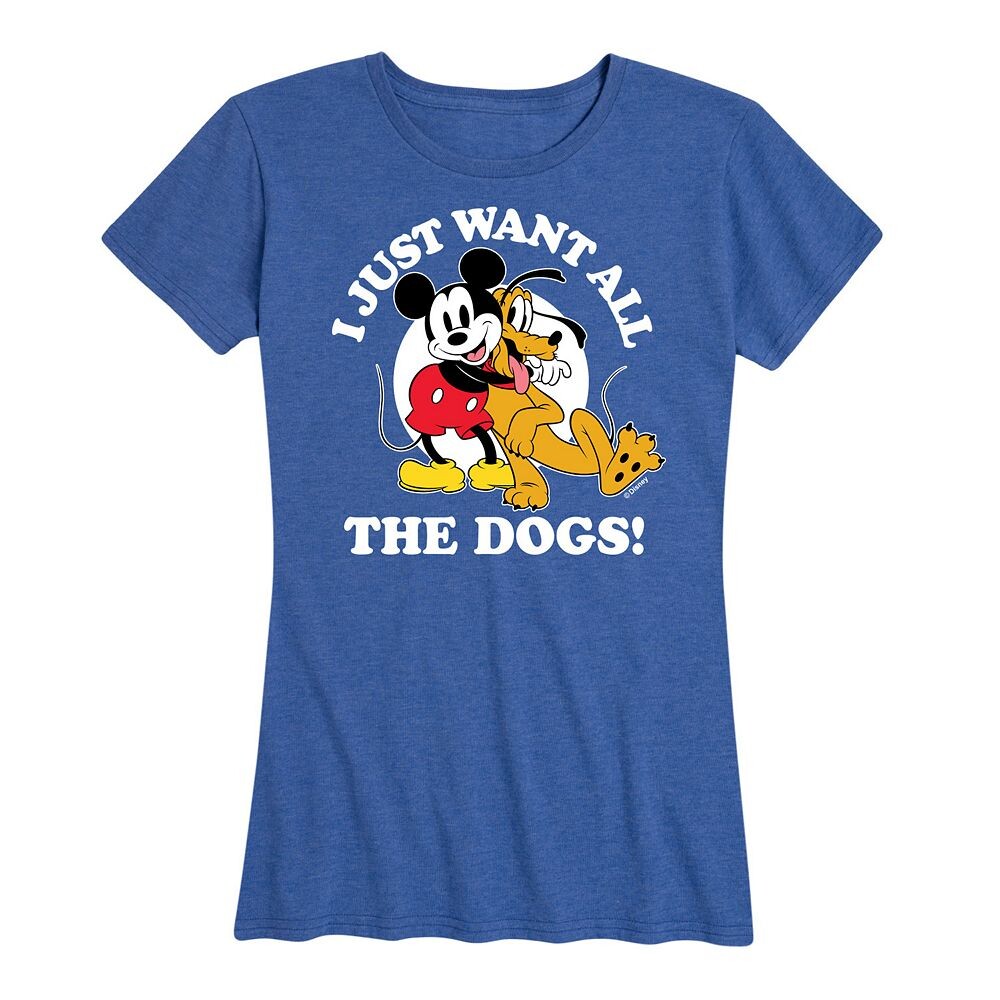 Женская футболка с изображением Микки Мауса и Плутона Disney's Just Want All Dogs, цвет Heather Royal Blue
Женская футболка с изображением Микки Мауса и Плутона Disney's Just Want All Dogs, цвет Heather Royal Blue