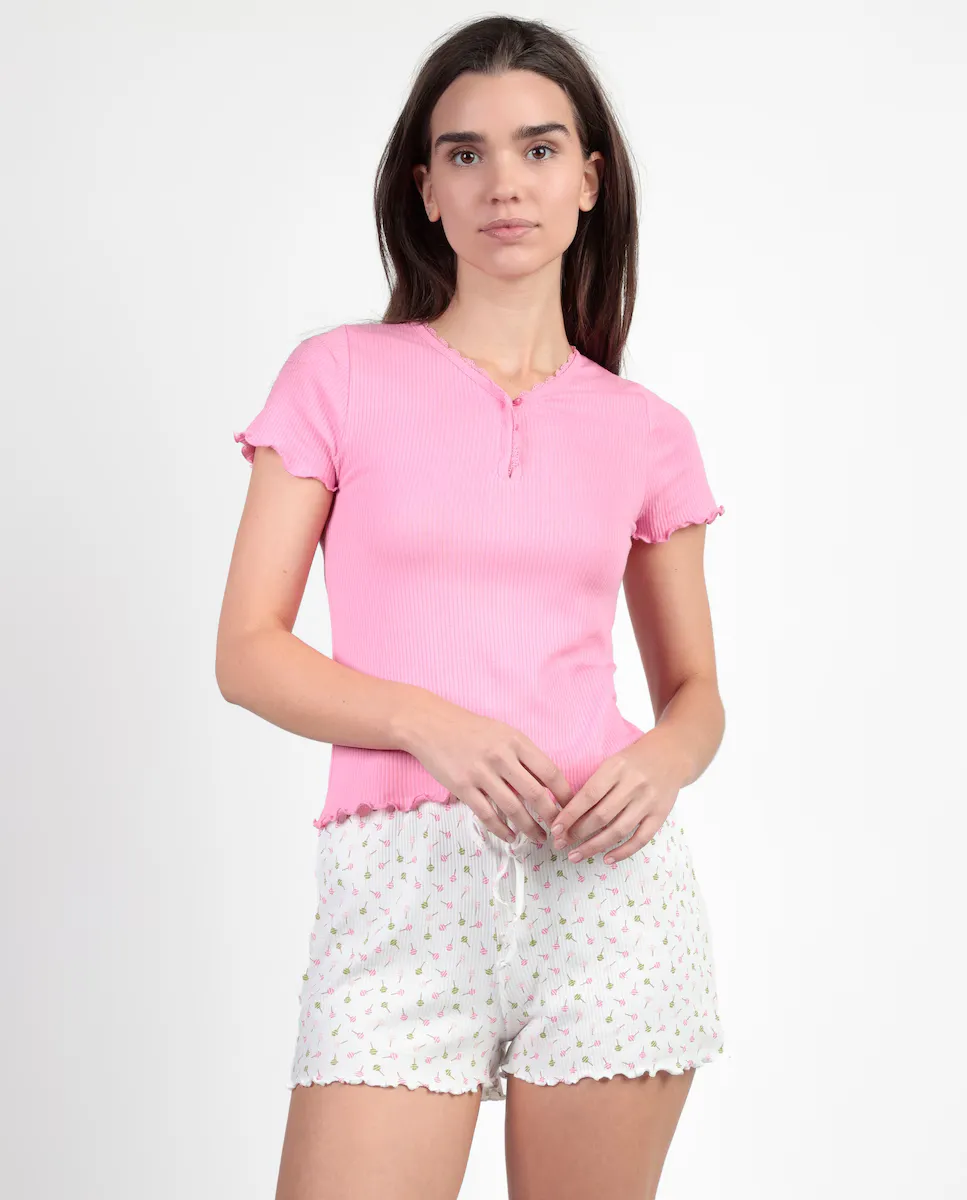 Женская короткая пижама из рубчатого трикотажа розового цвета Admas, розовый
Женская короткая пижама из рубчатого трикотажа розового цвета Admas, розовый