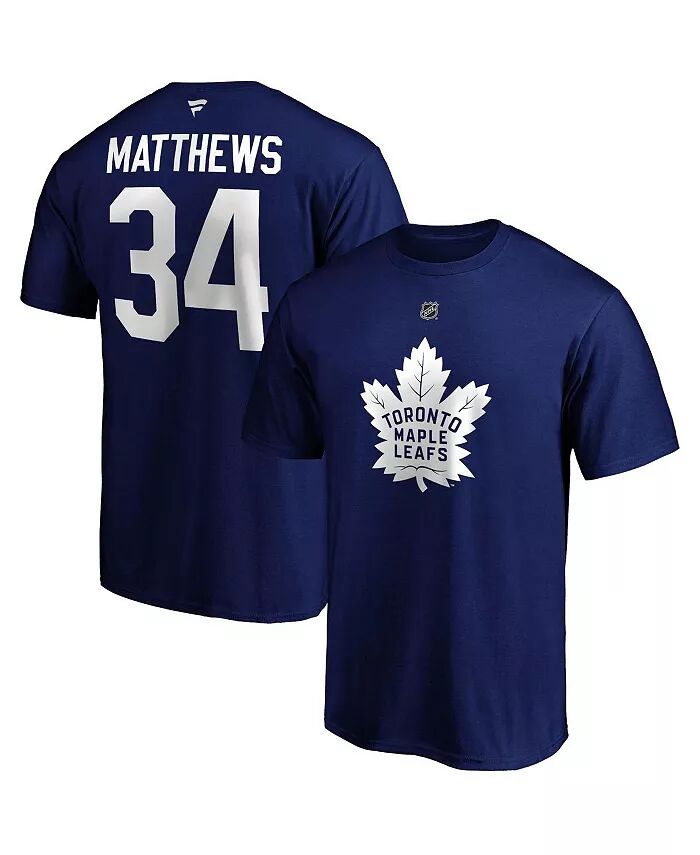 Мужская футболка Auston Matthews Blue Toronto Maple Leafs с большой и высокой надписью и номером Fanatics
Мужская футболка Auston Matthews Blue Toronto Maple Leafs с большой и высокой надписью и номером Fanatics
