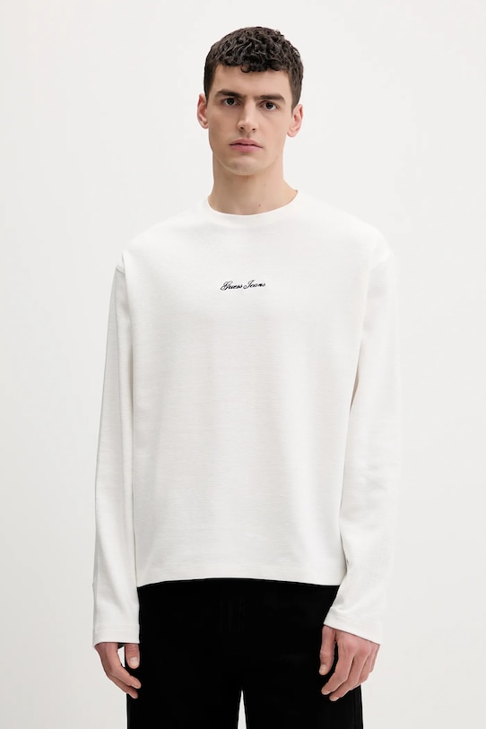 Хлопковый лонгслив Guess Jeans, бежевый
Хлопковый лонгслив Guess Jeans, бежевый