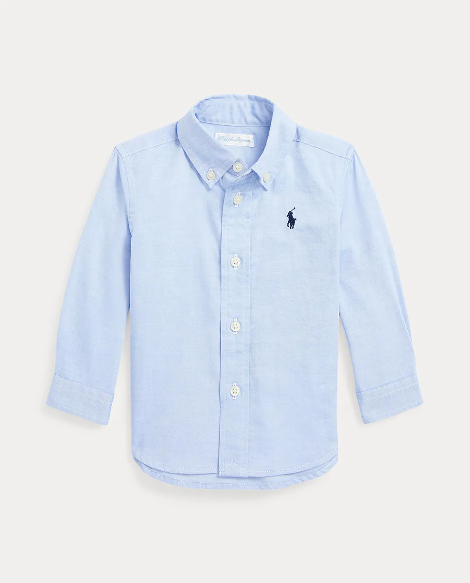 Хлопковая рубашка для мальчика с вышитой лошадью Polo Ralph Lauren, светло-голубой
Хлопковая рубашка для мальчика с вышитой лошадью Polo Ralph Lauren, светло-голубой