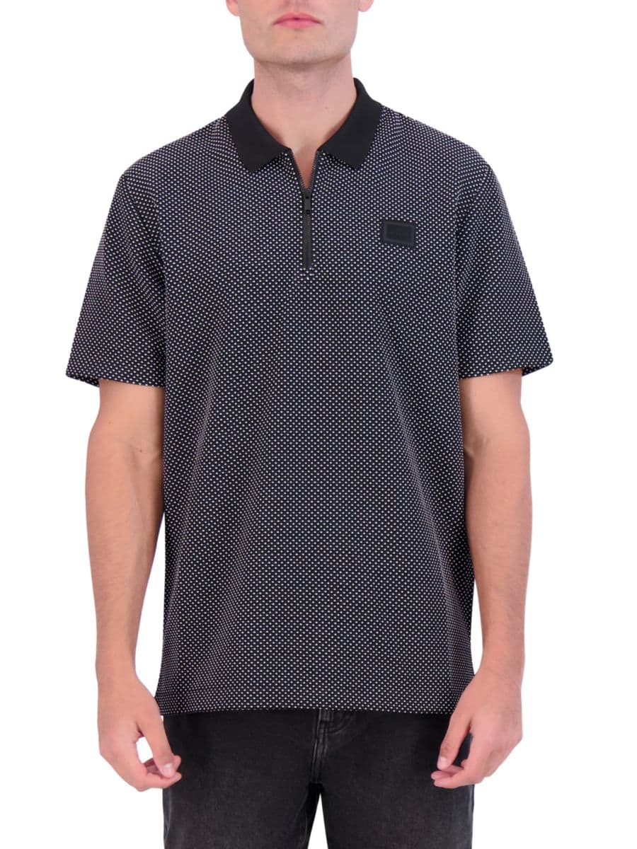 Рубашка-поло с принтом в горошек и застежкой-молнией Karl Lagerfeld Paris, черный
Рубашка-поло с принтом в горошек и застежкой-молнией Karl Lagerfeld Paris, черный