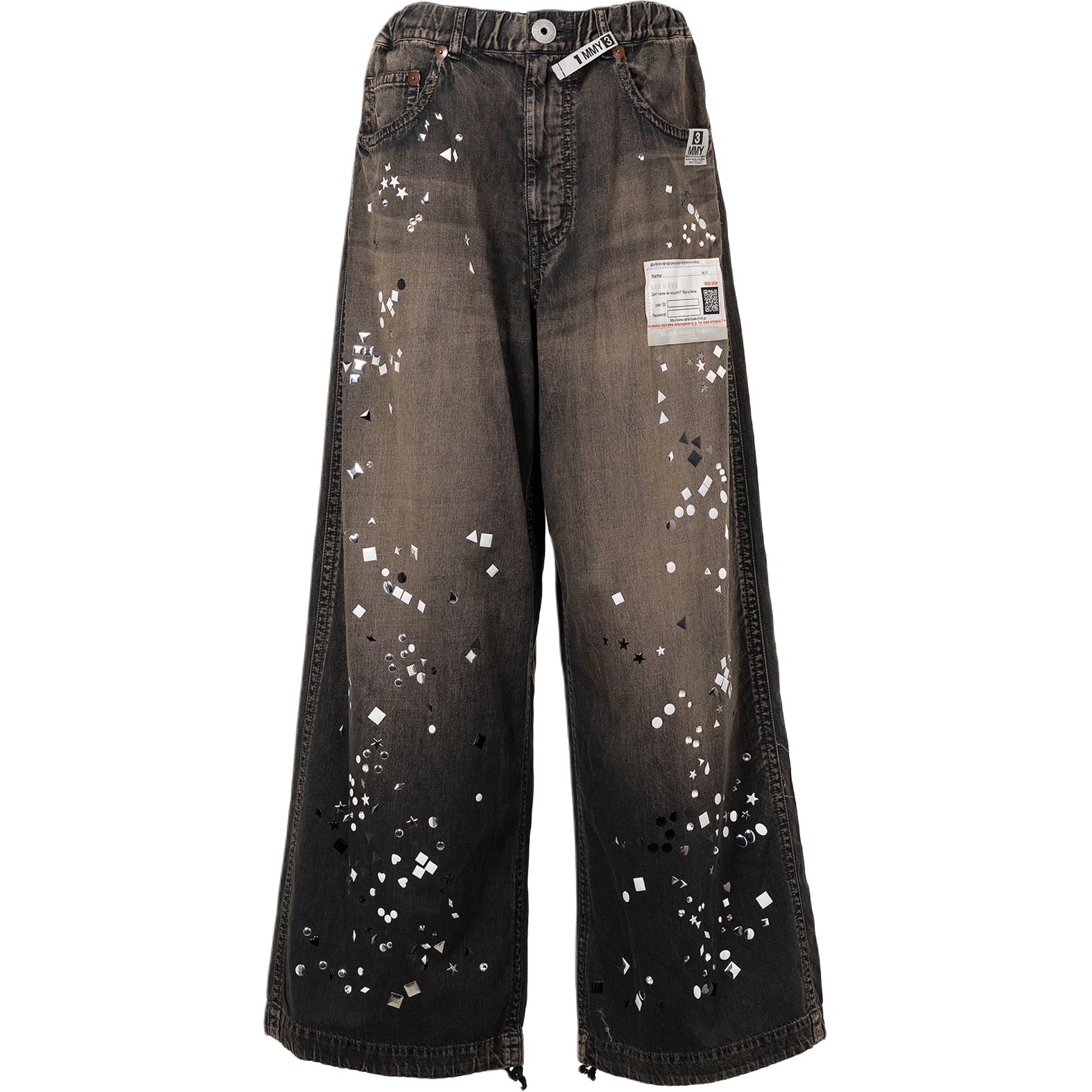 Широкие джинсы, украшенные стразами Maison Mihara Yasuhiro, черный
Широкие джинсы, украшенные стразами Maison Mihara Yasuhiro, черный