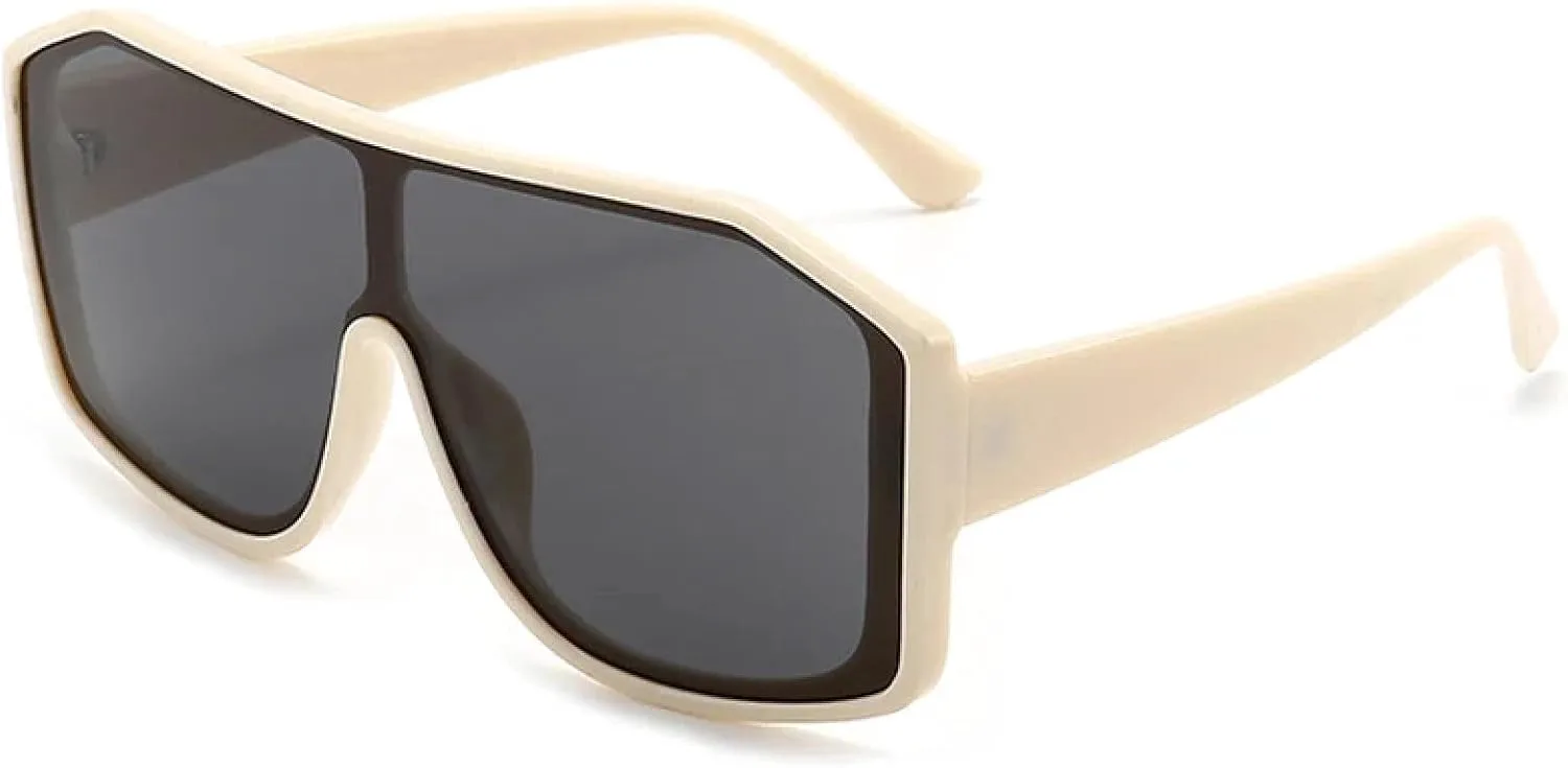 Винтажные солнцезащитные очки большого размера с цельной оправой для женщин и мужчин, роскошные очки унисекс с защитой от УФ-излучения UV400 TKKTLLT, Beige Gray
Винтажные солнцезащитные очки большого размера с цельной оправой для женщин и мужчин, роскошные очки унисекс с защитой от УФ-излучения UV400 TKKTLLT, Beige Gray