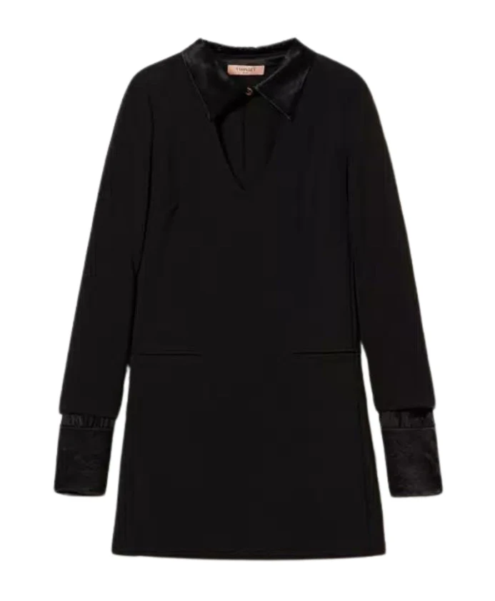 Креповое платье It с v-образным вырезом и длинными рукавами Twinset, черный
Креповое платье It с v-образным вырезом и длинными рукавами Twinset, черный