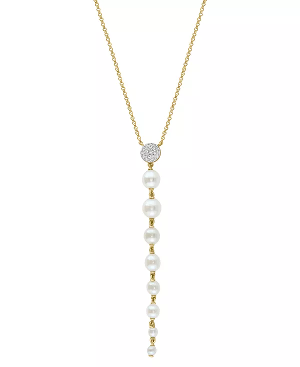 Ожерелье-Лариат Effy из культивированного пресноводного жемчуга (2-1/2 - 5 мм) и бриллиантов (1/10 карата) из 14-каратного золота, 14-3/4 дюйма + удлинитель 1-1/4 дюйма Effy Collection, gold
Ожерелье-Лариат Effy из культивированного пресноводного жемчуга (2-1/2 - 5 мм) и бриллиантов (1/10 карата) из 14-каратного золота, 14-3/4 дюйма + удлинитель 1-1/4 дюйма Effy Collection, gold