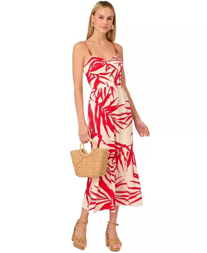 Печатное миди-платье без рукавов by Adrianna Papell, красный 
Печатное миди-платье без рукавов by Adrianna Papell, красный
