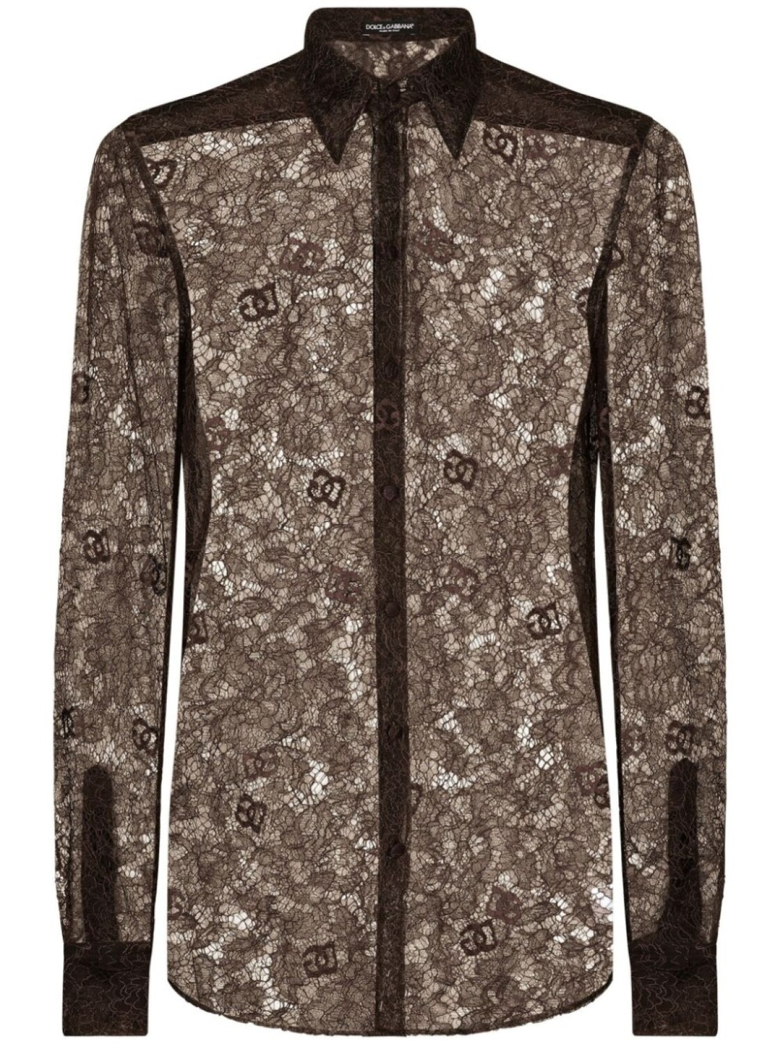 Dolce & Gabbana кружевная полупрозрачная рубашка, коричневый
Dolce & Gabbana кружевная полупрозрачная рубашка, коричневый